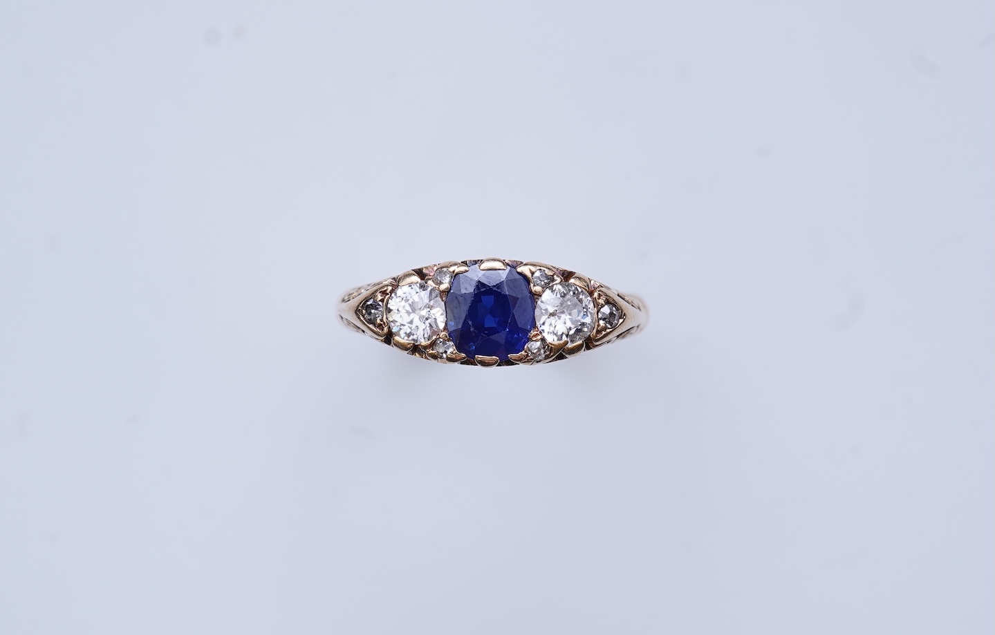 A sapphire and diamond ring, circa 1902